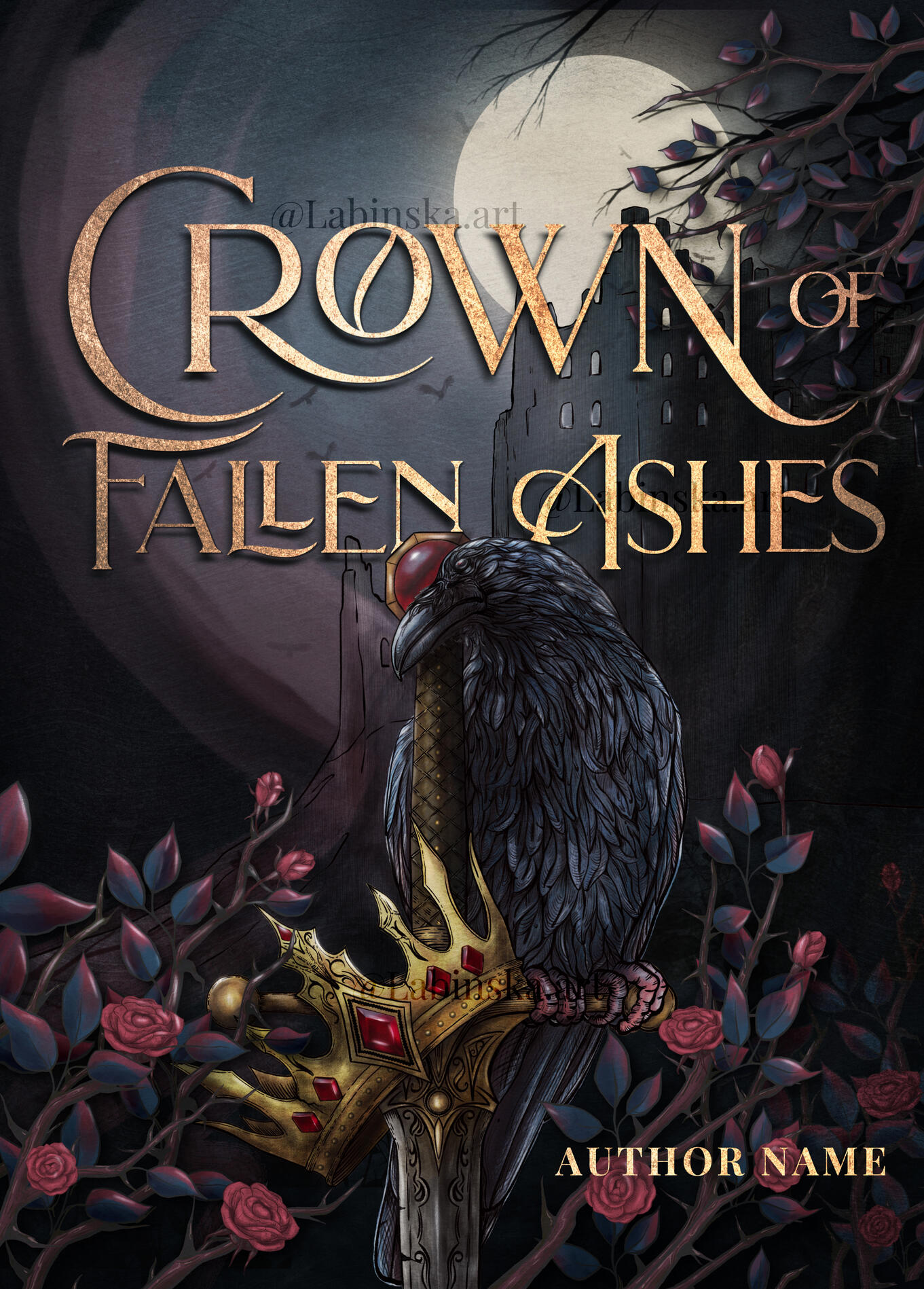CROWN OF FALLEN ASHES (Premade eBook Cover) - $195 USD